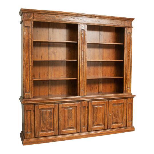 tomorfa konyvszekreny szekreny konyvespolt fa country rusztikus nagymeretu vilagos provansz toszkan asztalos butor.jpg